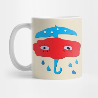 Blue Mushroom umbrella for shiny rainy days Mug